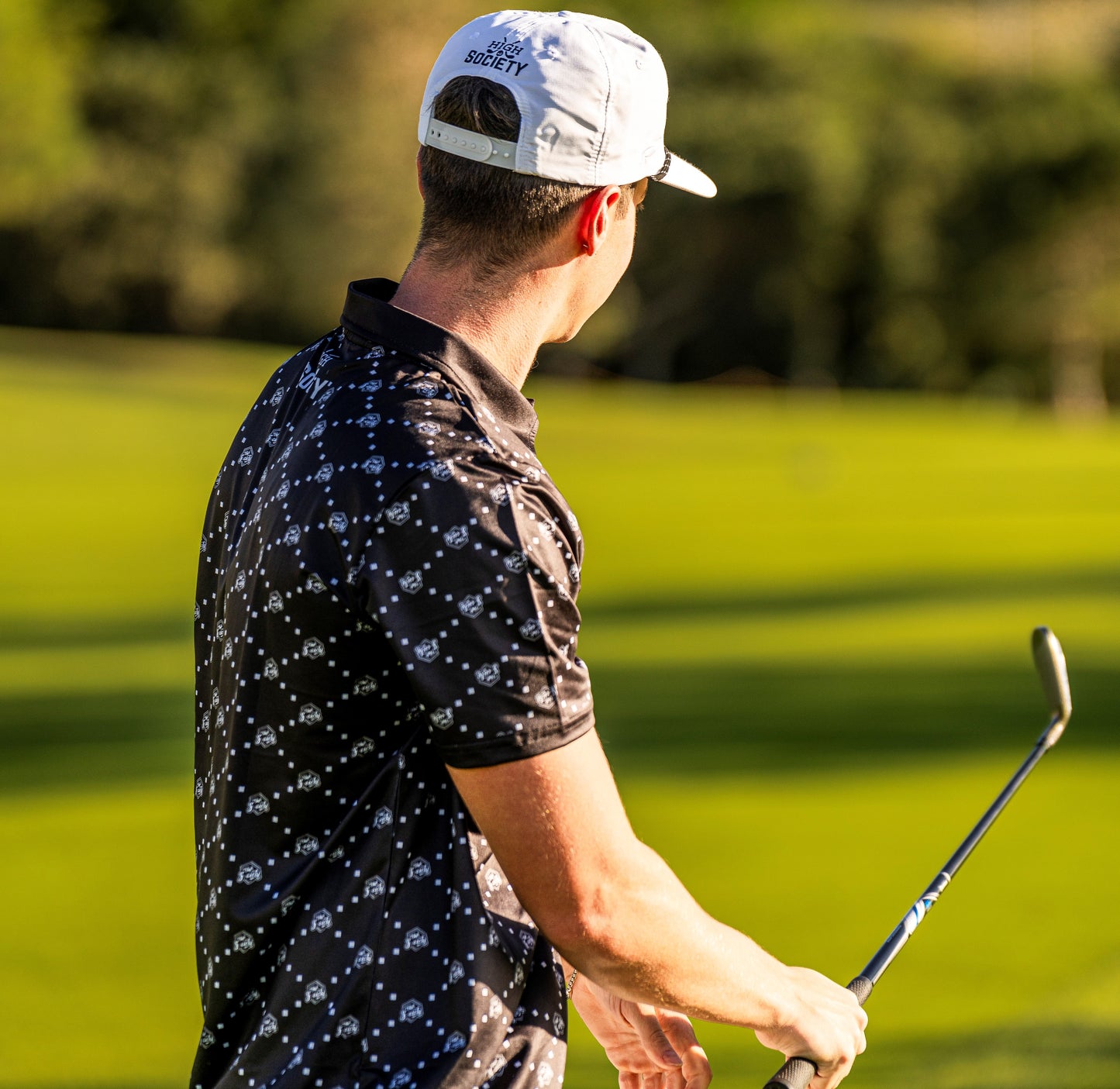 Black Jacquard Performance Polo