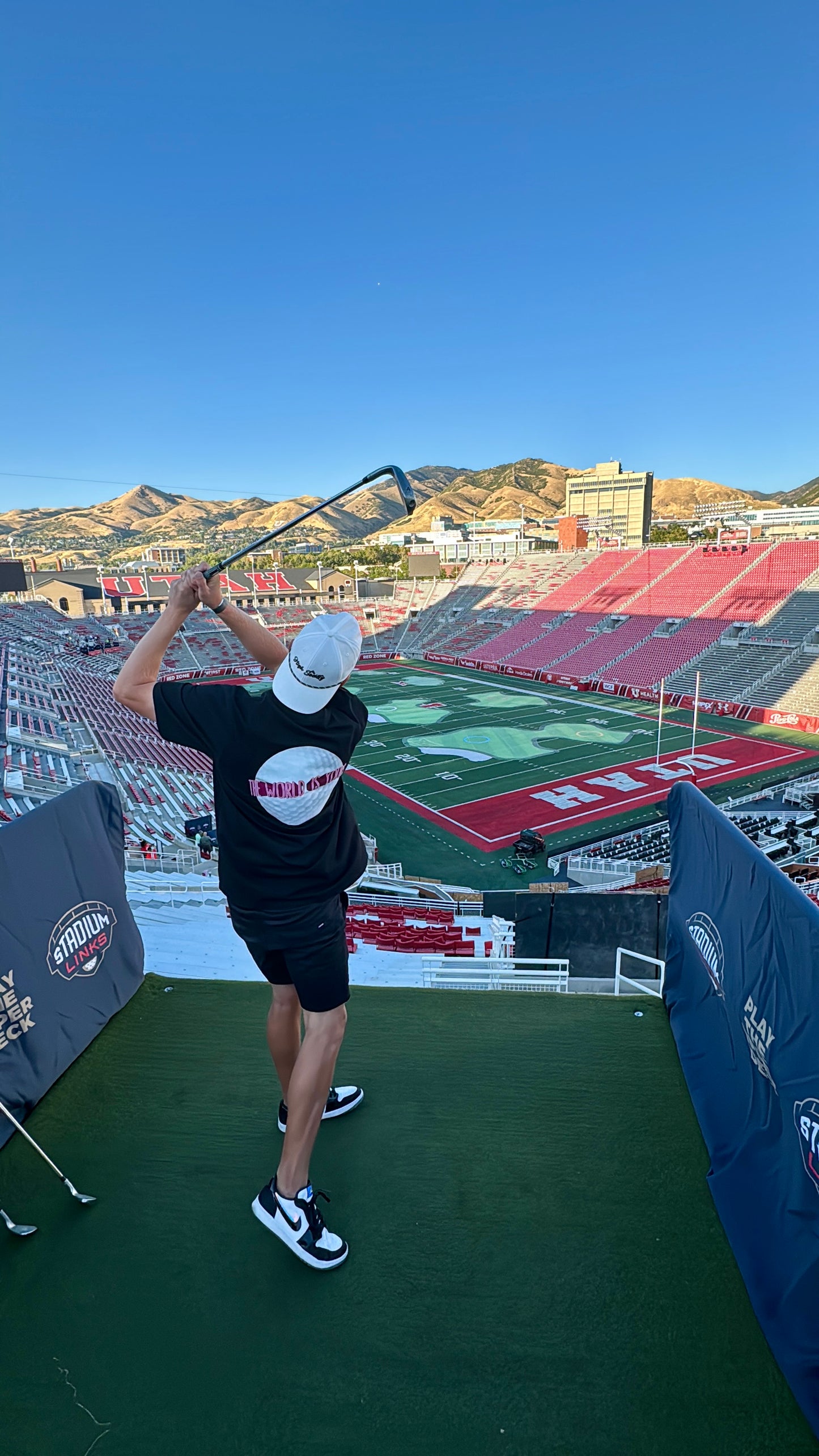 White Cursive Snap Back Rope Hat