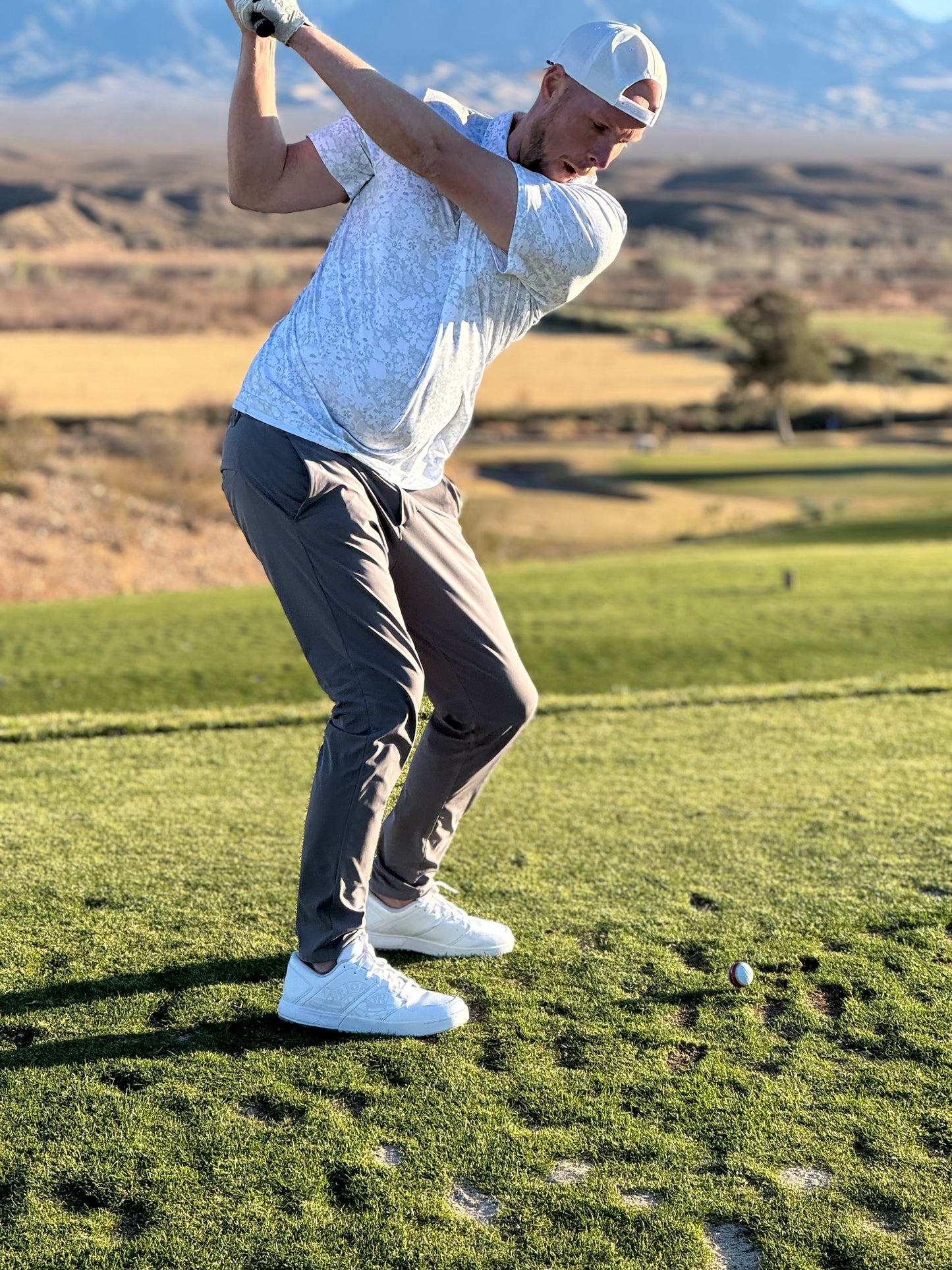 Frosted Floral Performance Polo