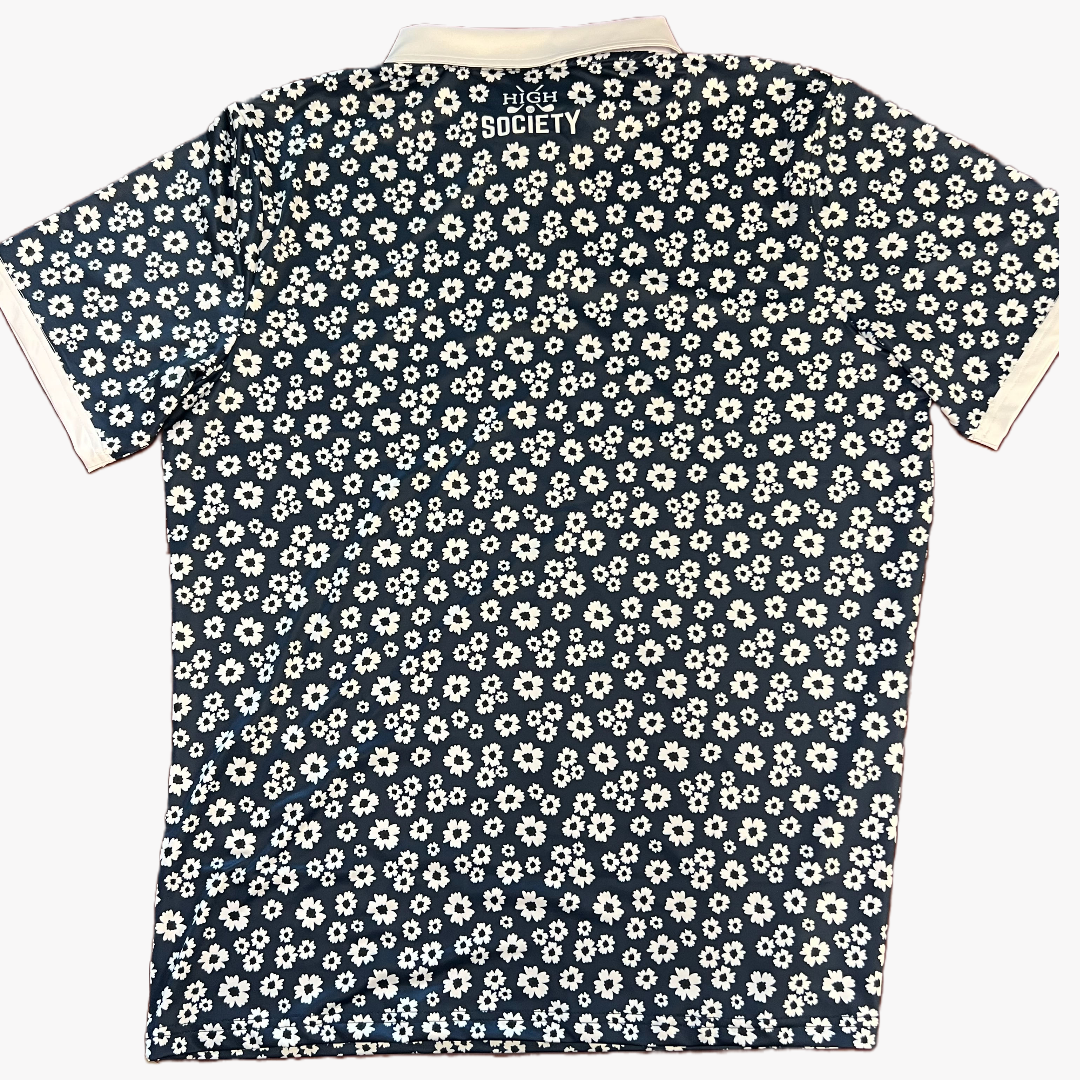 Navy Floral Performance Polo