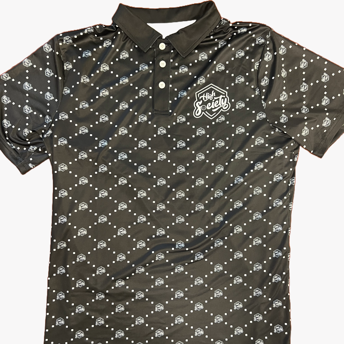 Black Jacquard Performance Polo