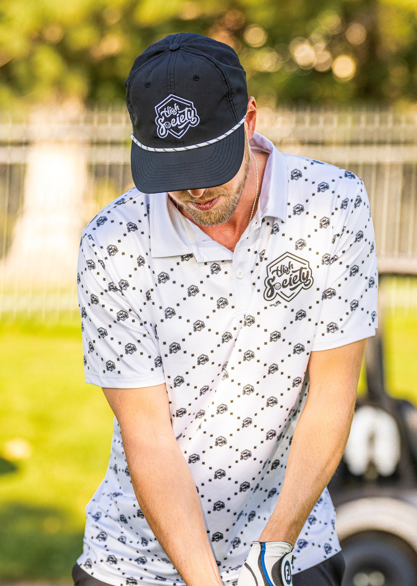 Black Snap Back Rope Hat